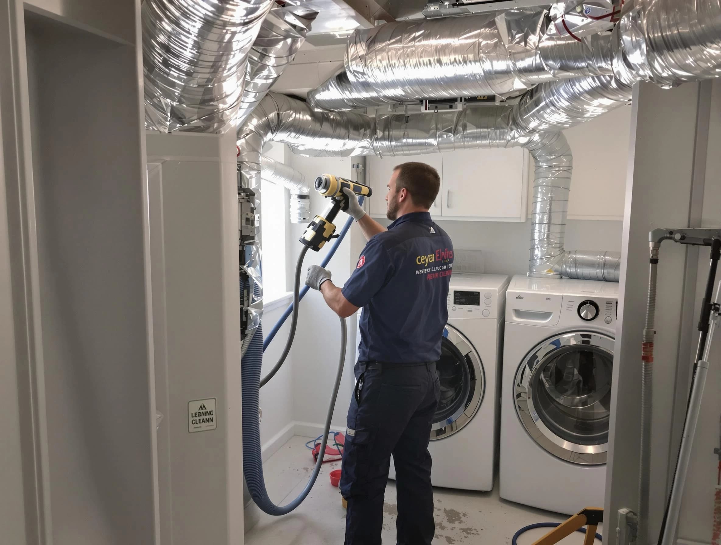 Bethany Dryer Vent Cleaning specialist using advanced equipment for thorough duct cleaning in Bethany