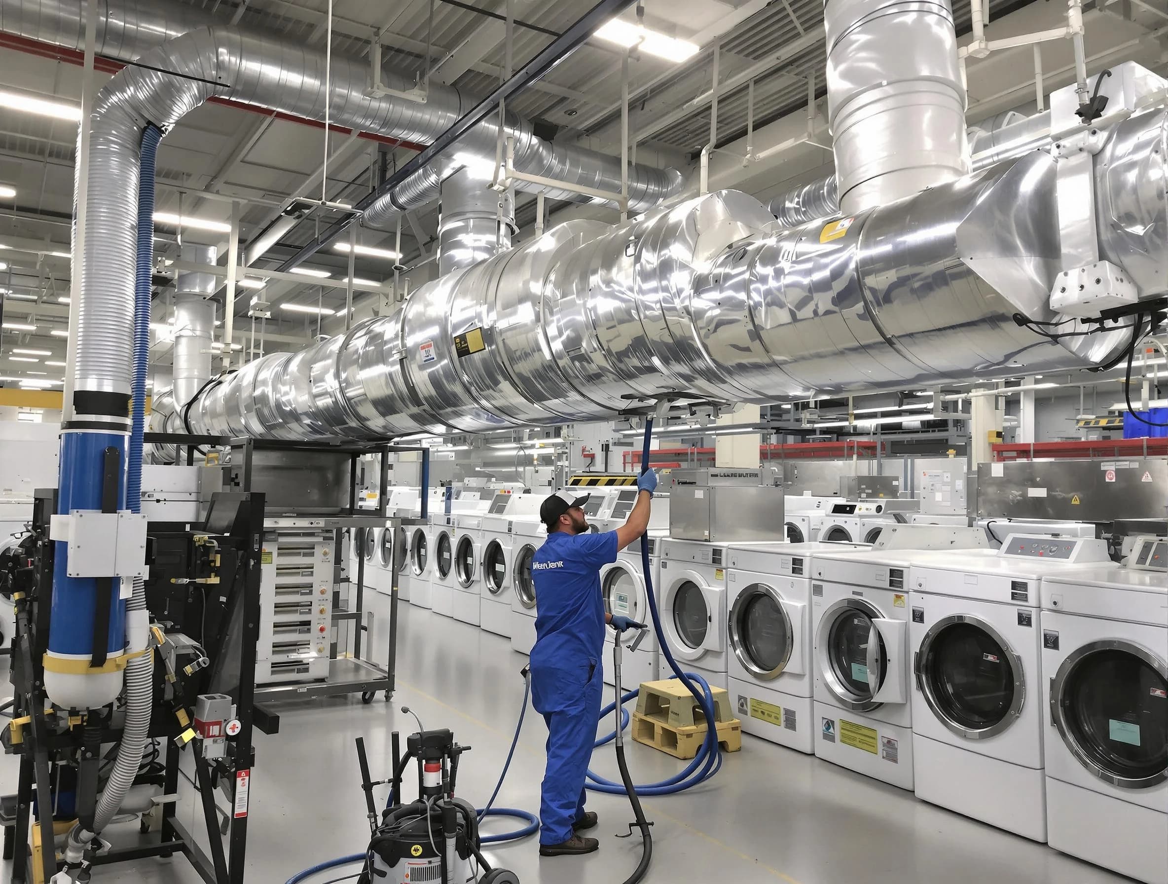 Bethany Dryer Vent Cleaning team performing heavy-duty industrial dryer vent cleaning in Bethany