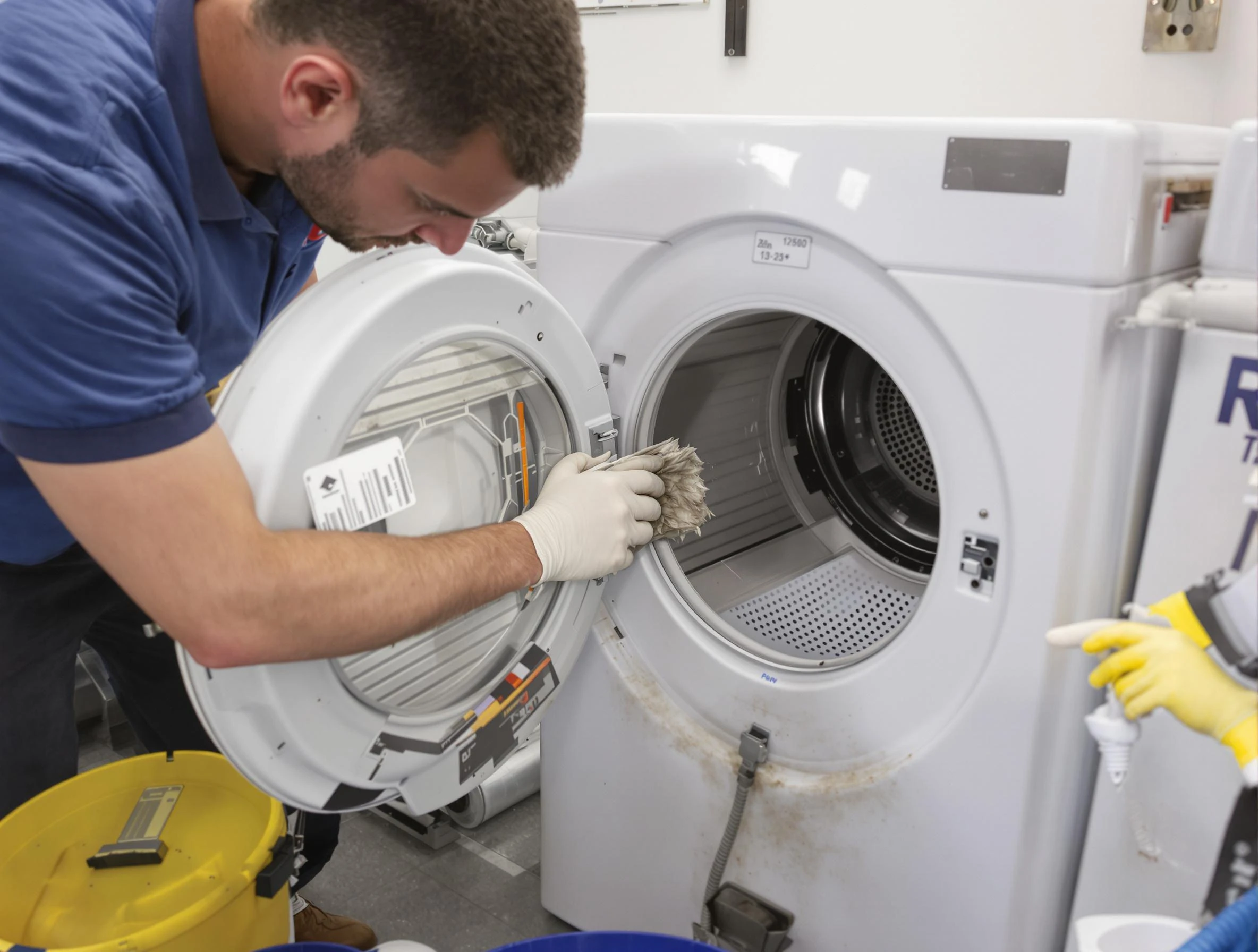 Bethany Dryer Vent Cleaning specialist performing detailed lint trap cleaning service in Bethany