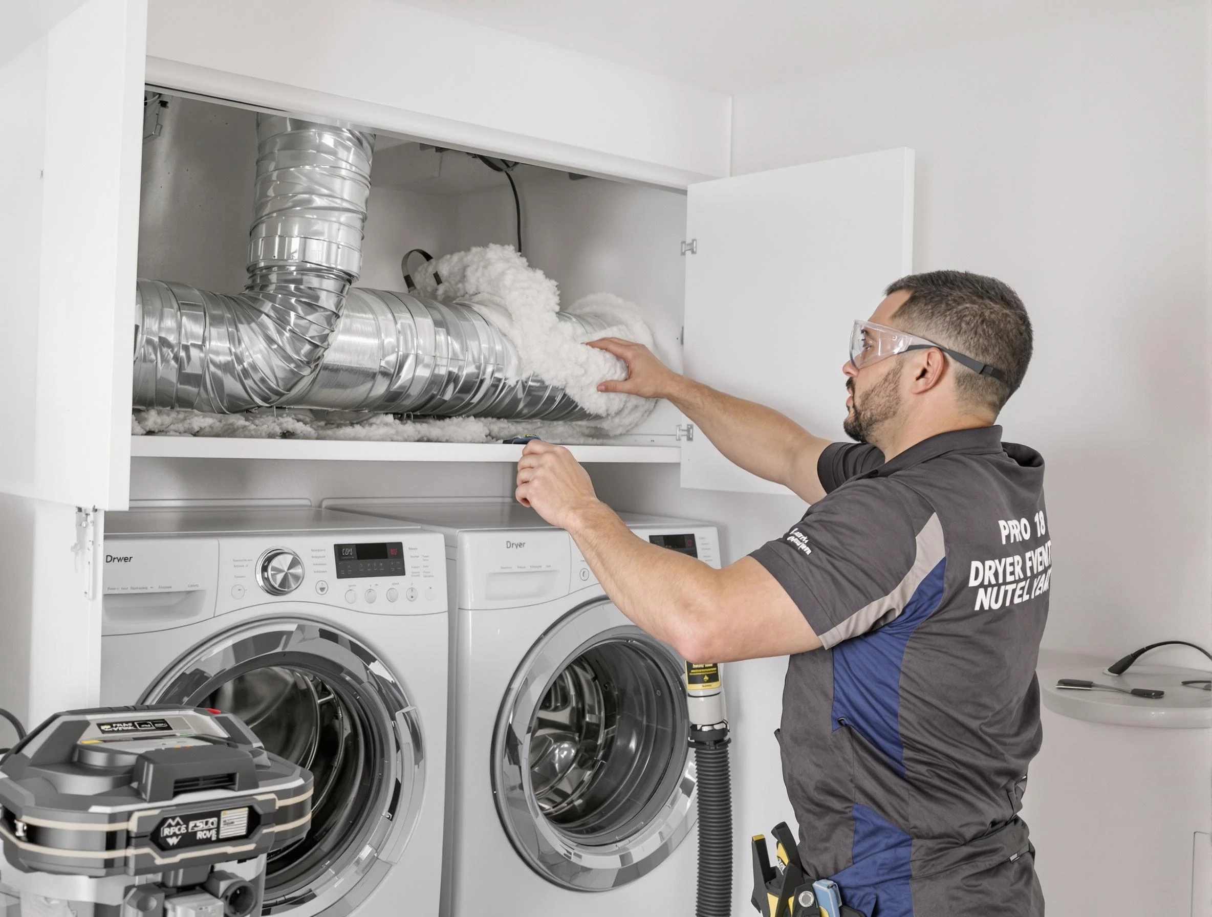 Bethany Dryer Vent Cleaning certified technician performing specialized gas dryer vent cleaning in Bethany